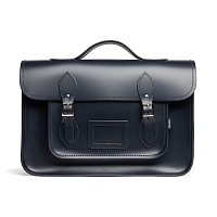 Картинка Zatchels Classic Satchel Navy Handle 14.5-inch