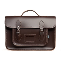 Картинка Zatchels Classic Satchel Dark Brown Handle 14.5-inch